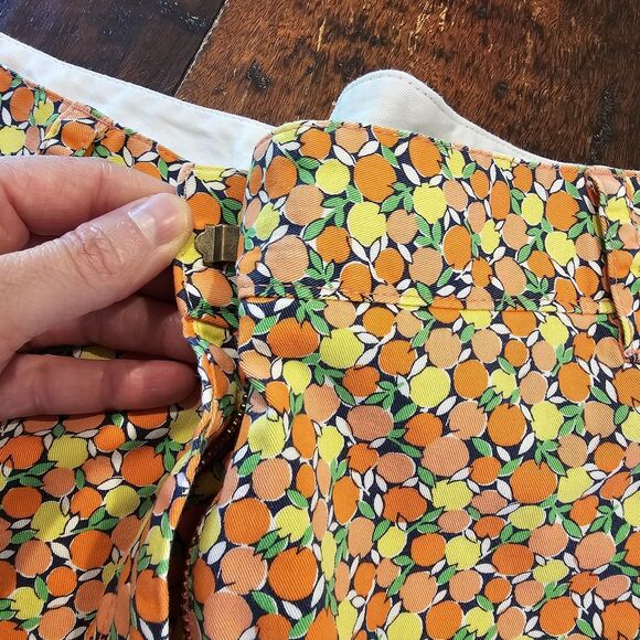 Lands' End Fit 1 Shorts Size 16 Novelty Retro Mod Orange Print Summer Style - Picture 7 of 7